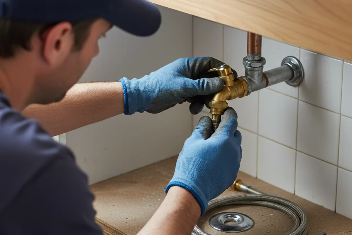 Shutoff valve and fitting work during Emergency Plumbing in Riceville